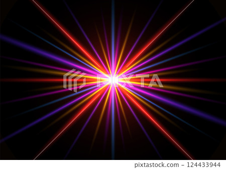 colorful starburst glow radiant light rays explosion vibrant cosmic abstract energy bright 124433944