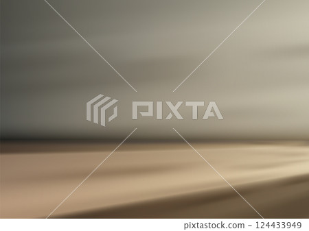 light brown floor surface merging into hazy gray backdrop minimalist room abstract space 124433949