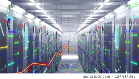 Image of data processing over computer servers Image of data processing over computer servers 124434382