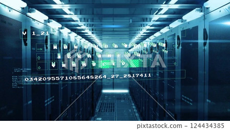 Image of data processing over computer servers Image of data processing over computer servers 124434385