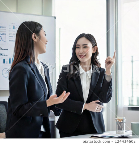 Woman making a proposal at a meeting 124434602