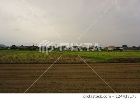Cloudy countryside 124435173