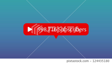Play button and 998,716 subscribers text image over gradient background 124435180