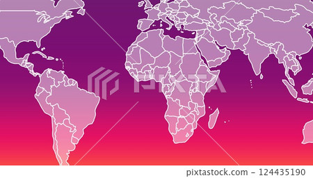 Image of world map over purple background Image of world map over purple background 124435190