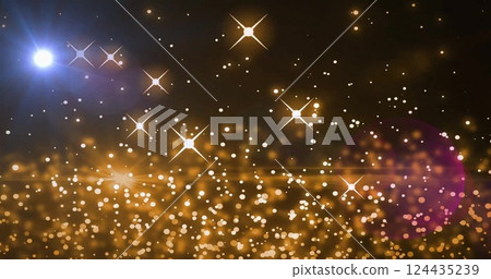 Image of glowing light spots over dark background Image of glowing light spots over dark background 124435239