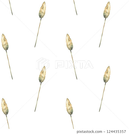 Pampas grass. Dry blade of grass. Boho floral cream coloured seamless pattern. Watercolor hand painted illustration. Botanical herbal fabric, wallpaper, wrapping paper on isolated white background Pampas grass. Dry blade of grass. Boho floral cream coloured seamless pattern. Watercolor hand painted illustration. Botanical herbal fabric, wallpaper, wrapping paper on isolated white background 124435357