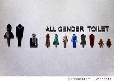 大阪地鐵夢島站的無性別廁所標誌 124435613