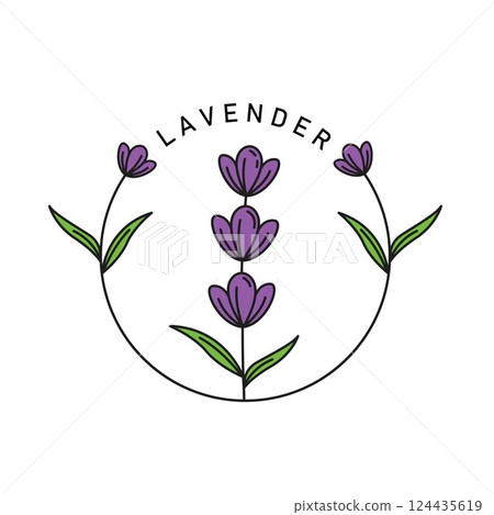 lavender flower circle logo icon vector element design lavender flower circle logo icon vector element design 124435619