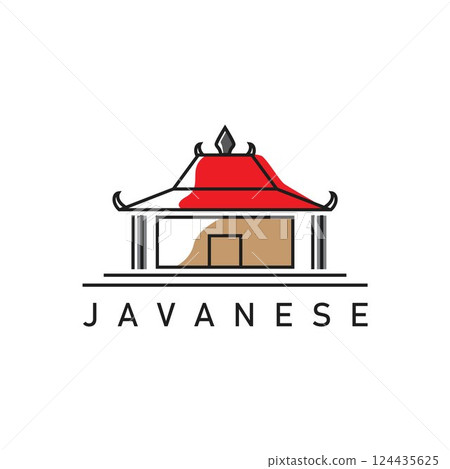 joglo house logo vector,joglo is the name for a traditional Javanese house in Indonesia joglo house logo vector,joglo is the name for a traditional Javanese house in Indonesia 124435625