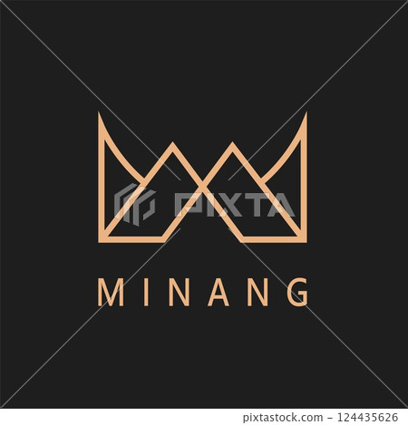 M letter crown minang house logo icon vector concept design 124435626