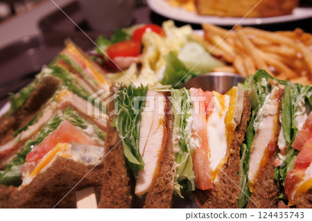 A delicious brunch in a stylish cafe A delicious brunch in a stylish cafe 124435743