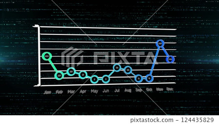 Image of data processing over diagrams and spots Image of data processing over diagrams and spots 124435829