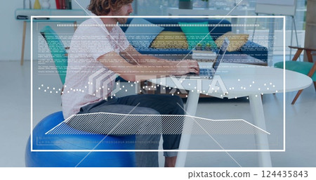 Image of data processing over caucasian businessman working in office Image of data processing over caucasian businessman working in office 124435843