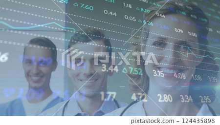 Image of data processing over diverse doctors 124435898