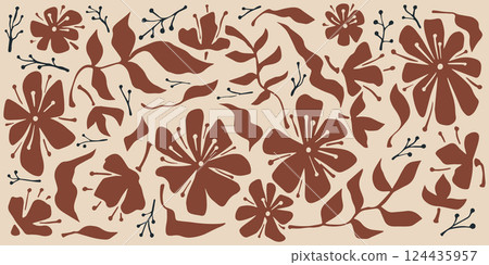 Boho style floral elements 124435957