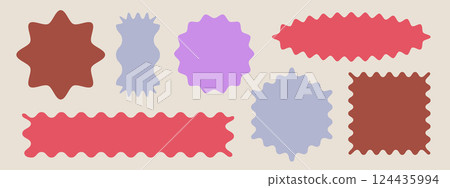 Color scallop edge frames set isolated on white 124435994