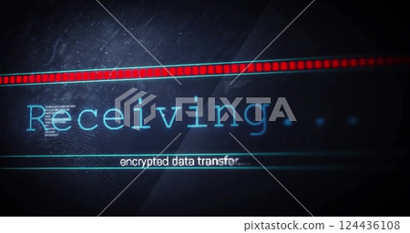 Encrypted data transfer image with progress bar and digital text Encrypted data transfer image with progress bar and digital text 124436108