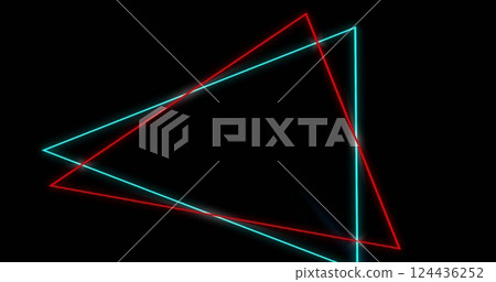 Image of neon pattern over black background 124436252