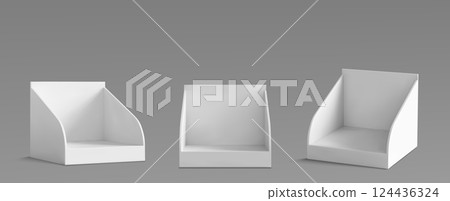 White cardboard point of sale display stands 124436324