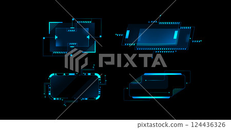 Futuristic cyberpunk HUD elements collection Futuristic cyberpunk HUD elements collection 124436326