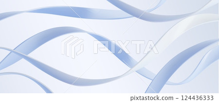 Light blue ribbons on white background 124436333
