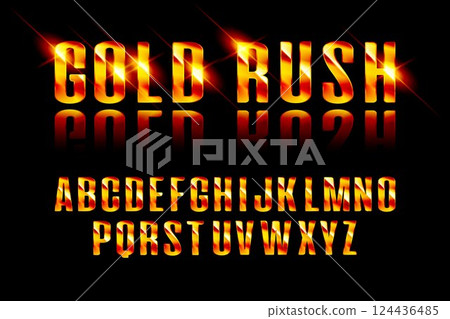 Gold Grand Opening text effect. Vector illustration Gold Grand Opening text effect. Vector illustration 124436485