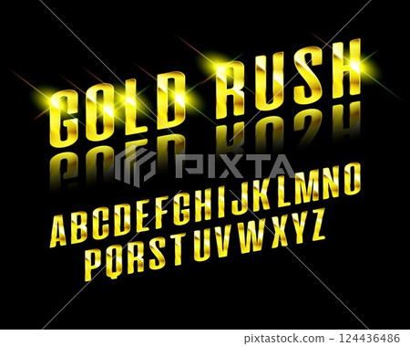 Gold Grand Opening text effect. Vector illustration Gold Grand Opening text effect. Vector illustration 124436486