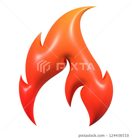 Fire flame icon isolated on white background. Vector illustration 124436510