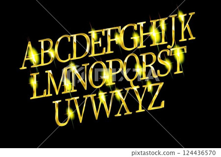 Gold Grand Opening text effect. Vector illustration 124436570