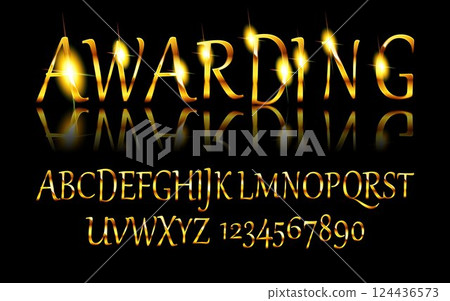 Gold Grand Opening text effect. Vector illustration Gold Grand Opening text effect. Vector illustration 124436573