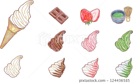 Soft serve ice cream menu_variety pattern 124436585