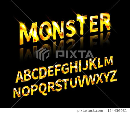 Graffiti Alphabet Monster Slime Green Color Vector Illustration 124436981