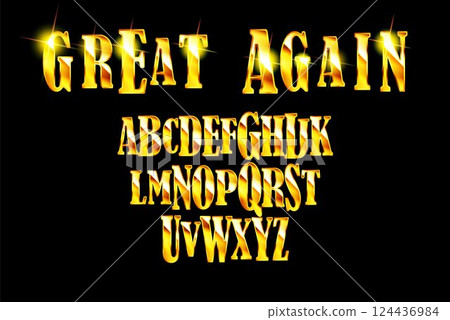 Gold Grand Opening text effect. Vector illustration 124436984