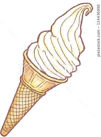 軟冰淇淋甜筒 香草牛奶口味 124436998