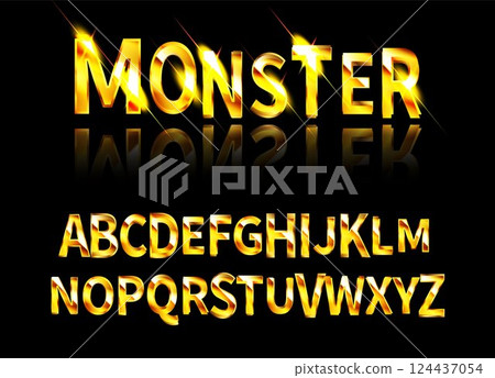 Gold Grand Opening text effect. Vector illustration 124437054