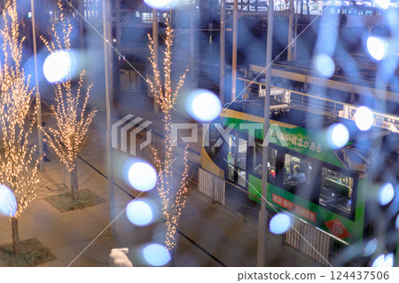 Beautiful view of the light rail at Utsunomiya Station 124437506