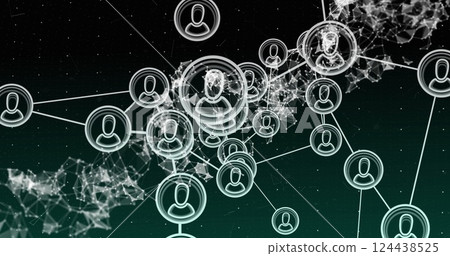 Image of dna strand over network of connections with people icons 124438525