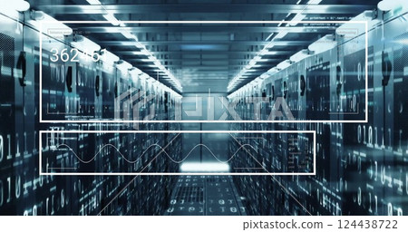 Image of digital data processing over computer servers 124438722