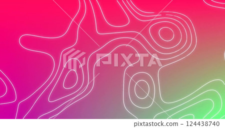 Image of white shapes moving on pink background 124438740