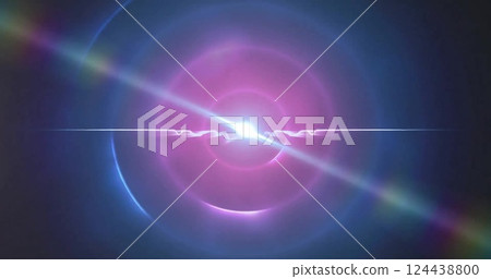 Image of glowing light trails moving on seamless loop on dark background 124438800