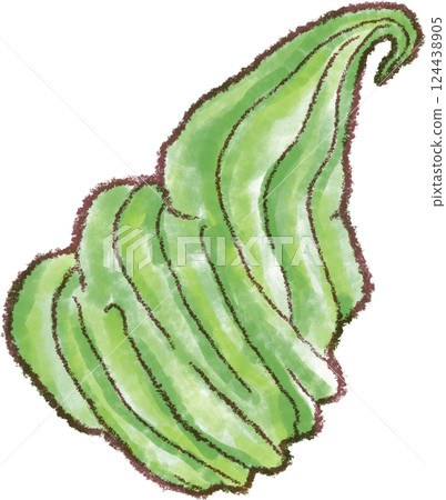 Soft serve ice cream_Matcha flavor_Matcha cream Soft serve ice cream_Matcha flavor_Matcha cream 124438905