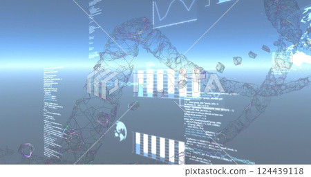 Image of dna strand and data processing 124439118