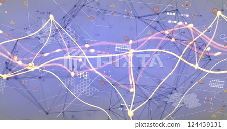 Image of digital data processing over network of connections Image of digital data processing over network of connections 124439131