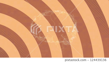 Image of human brain over stripes spinning Image of human brain over stripes spinning 124439136