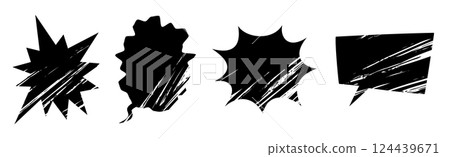 Set of speech bubbles with grunge 124439671