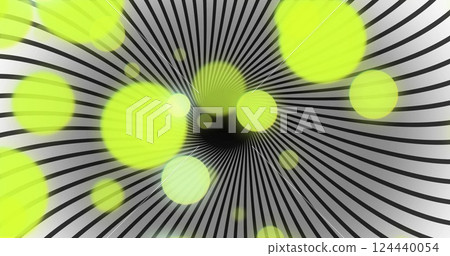 Image of yellow light spots over spinning stripes Image of yellow light spots over spinning stripes 124440054