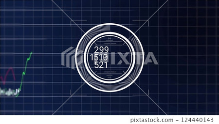 Image of financial data processing over dark background 124440143