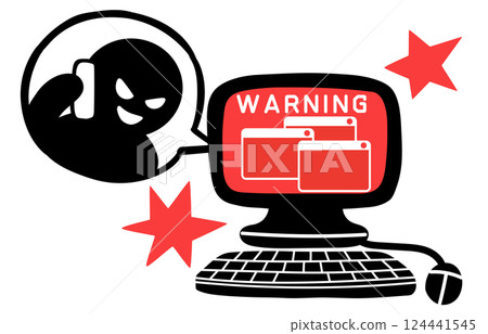 Computer support scam vector illustration Computer support scam vector illustration 124441545
