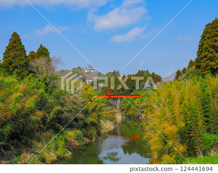 夷隅鐵道的紅色鐵橋和大多喜城 124441694