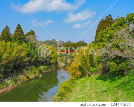 夷隅鐵道的紅色鐵橋和大多喜城 124441695